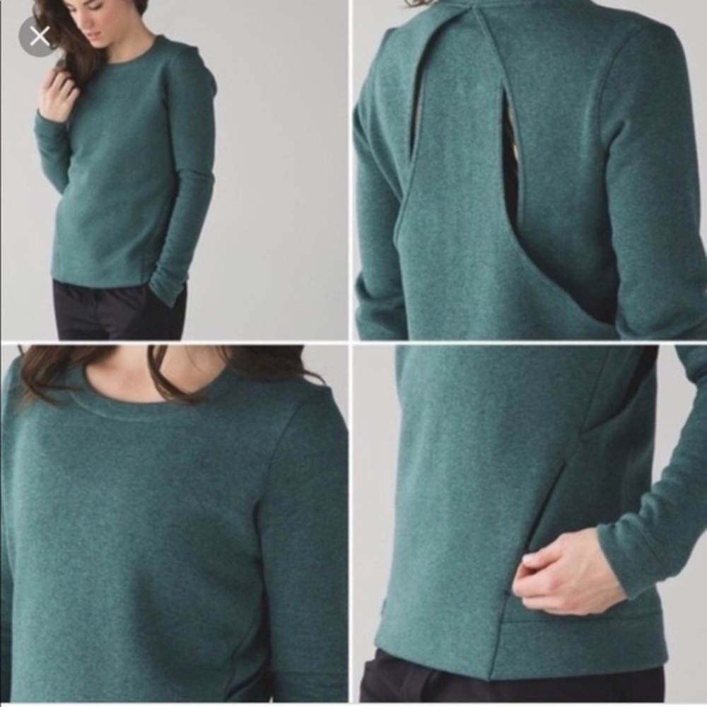 Lululemon Green Cut out back Crew neck Sweater